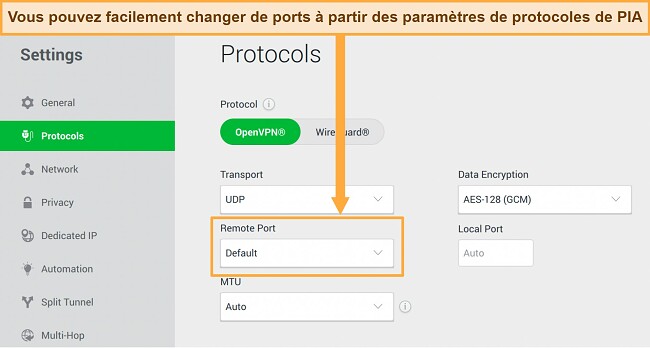 Probl&egrave;me de d&eacute;connexion VPN - Comment le r&eacute;soudre ? Param&egrave;tres de protocoles PIA