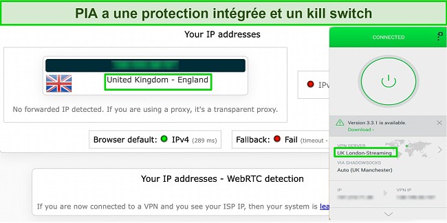 VPN connexions interruptions r&eacute;parer PIA protection fuites int&eacute;gr&eacute;e fonctionne